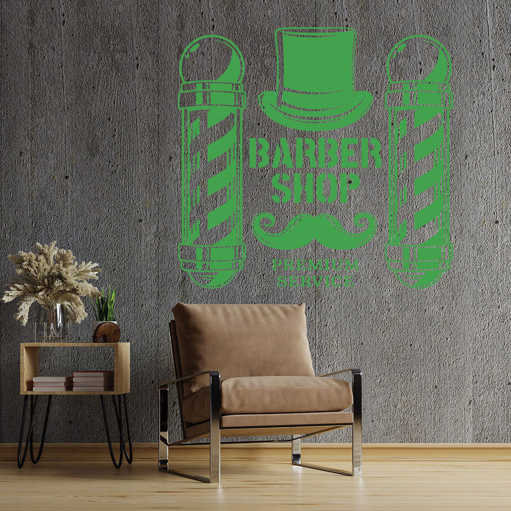 barber shop wall decal with wall sticker