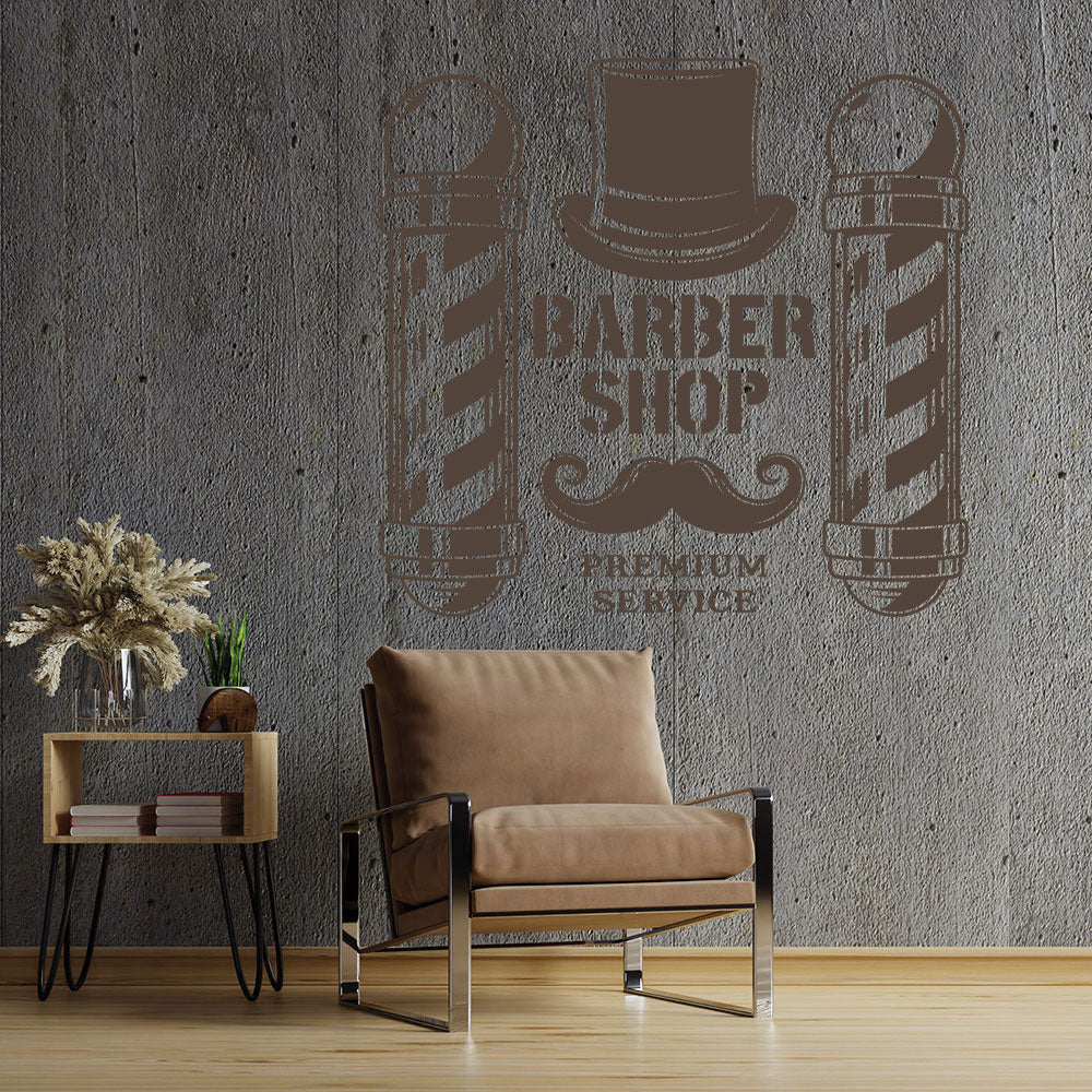 barber shop wall decal with wall sticker