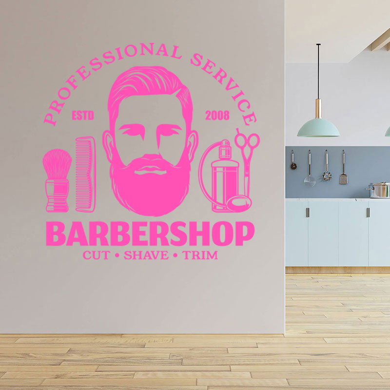 modern barber shop decal wall sticker