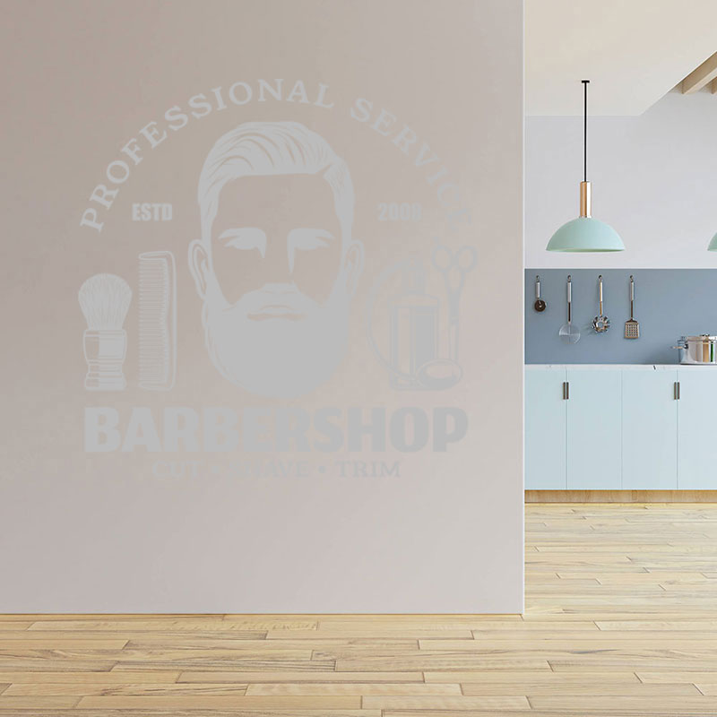 modern barber shop decal wall sticker