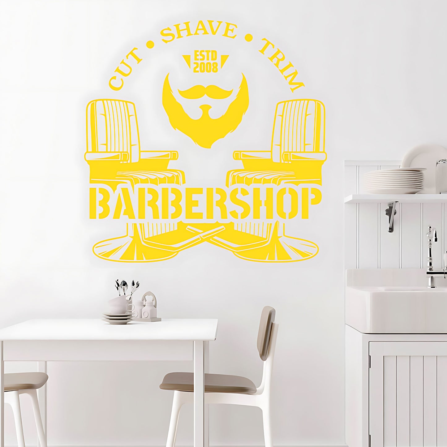 Beard Graphic Wall Decal - Barber Shop Vinyl Sticker