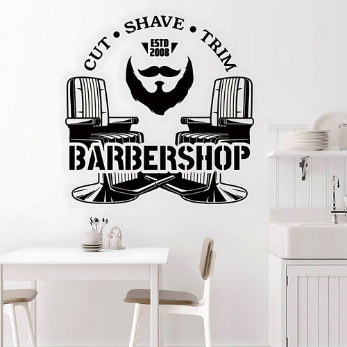 Beard Graphic Wall Decal - Barber Shop Vinyl Sticker