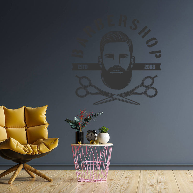creative barber shop decal wall sticker