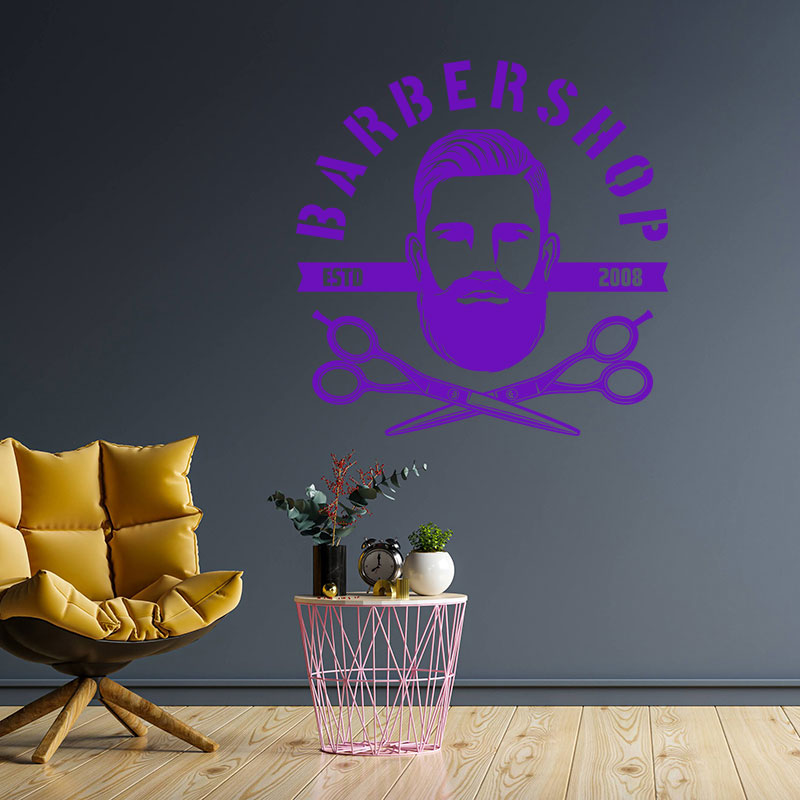 creative barber shop decal wall sticker