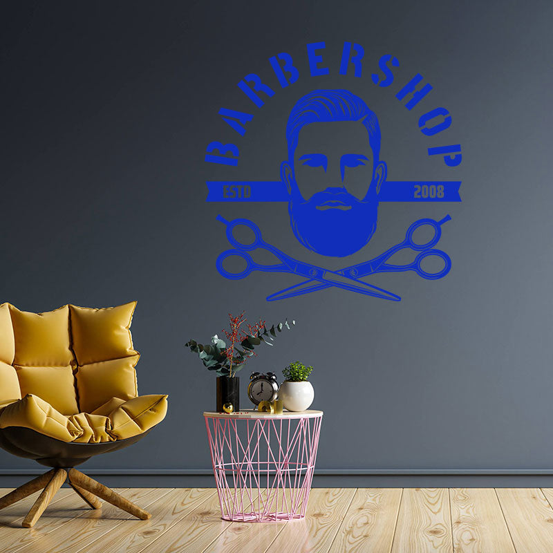 creative barber shop decal wall sticker