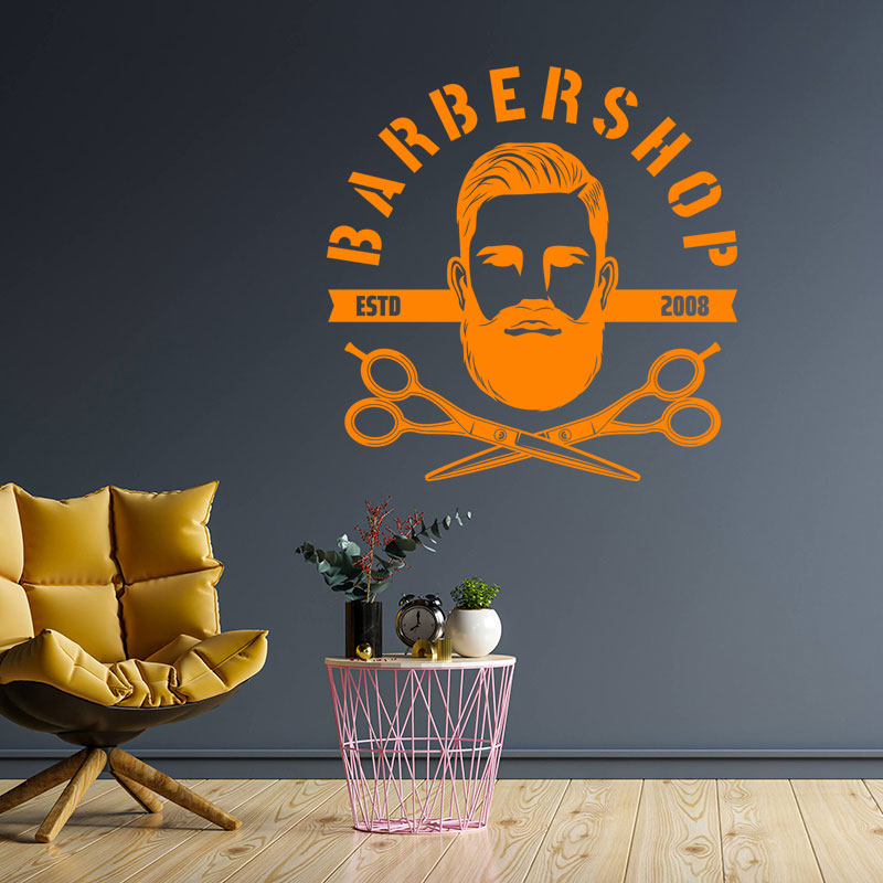 creative barber shop decal wall sticker