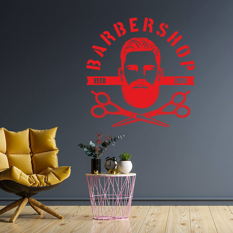 creative barber shop decal wall sticker