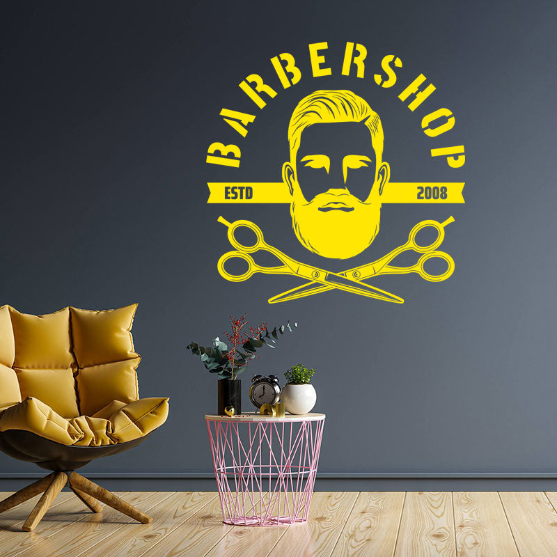 creative barber shop decal wall sticker