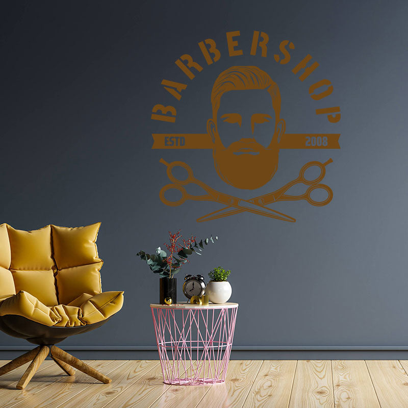 creative barber shop decal wall sticker