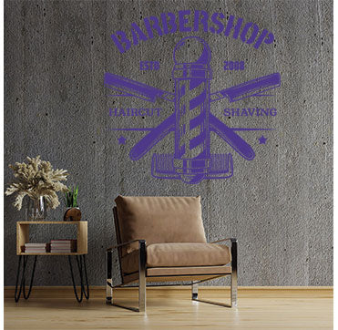 modern barber shop wall sticker