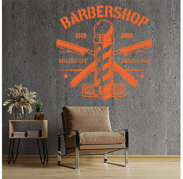 modern barber shop wall sticker