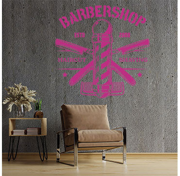 modern barber shop wall sticker