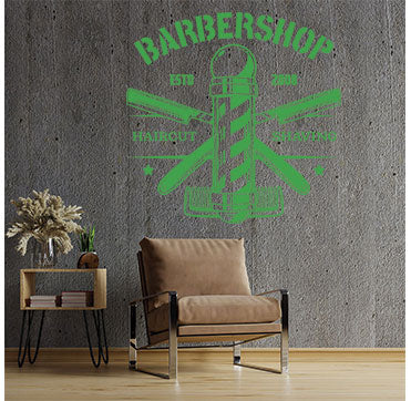 modern barber shop wall sticker