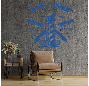 modern barber shop wall sticker