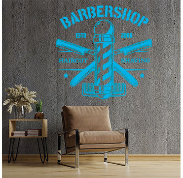 modern barber shop wall sticker