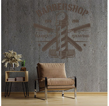 modern barber shop wall sticker