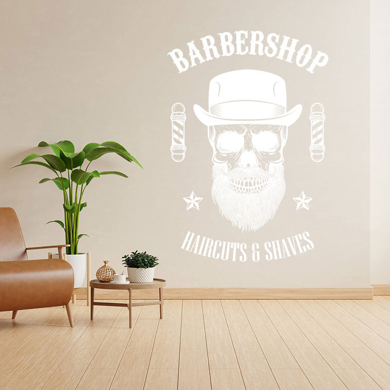 barber shop with wall sticker