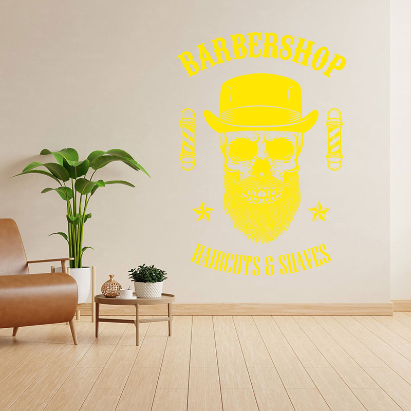 barber shop with wall sticker