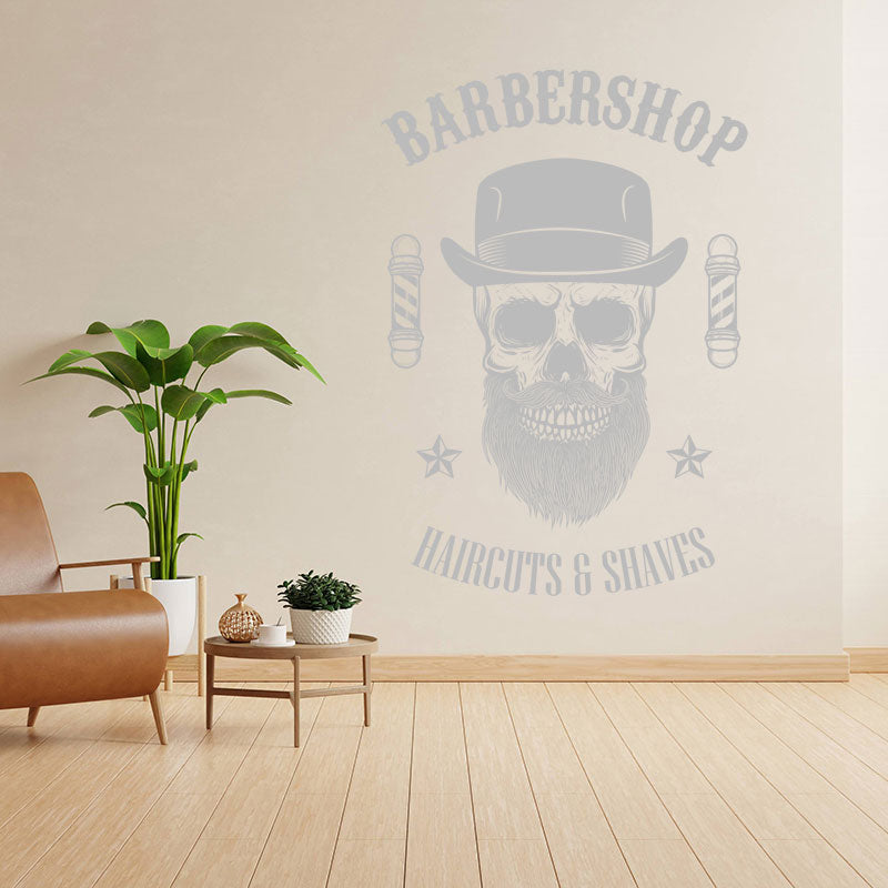 barber shop with wall sticker