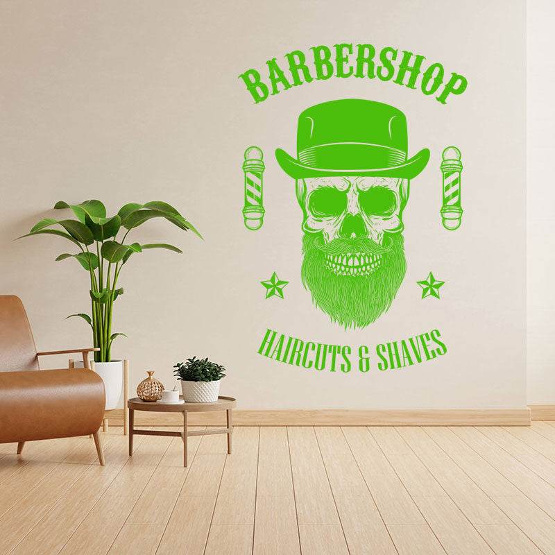 barber shop with wall sticker