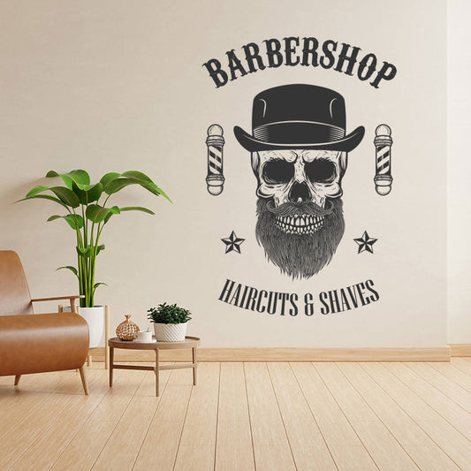 barber shop with wall sticker