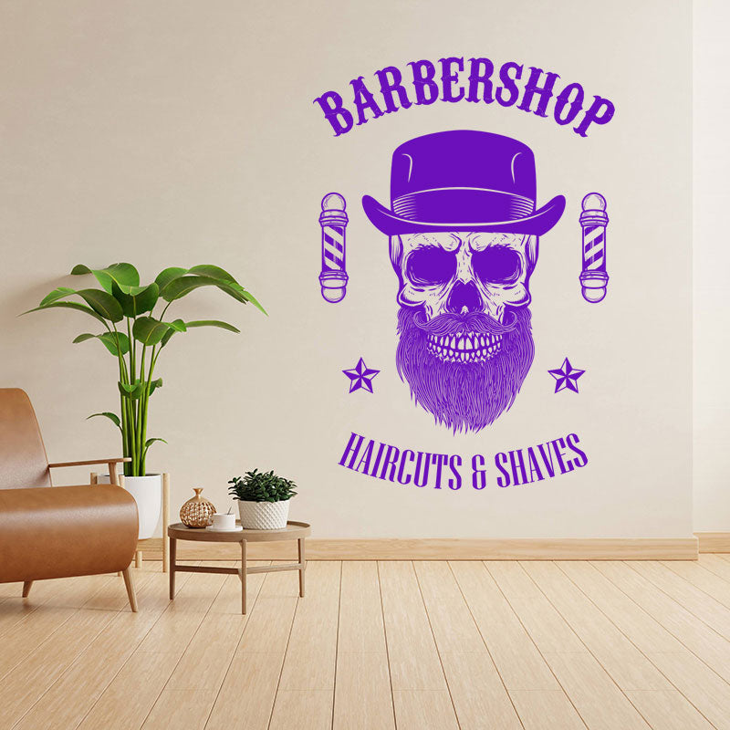 barber shop with wall sticker