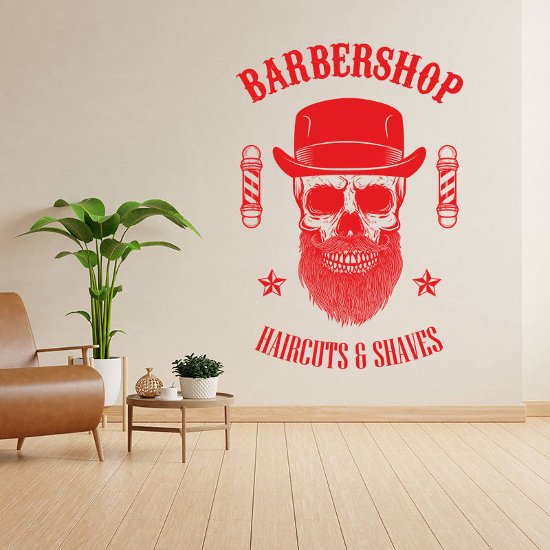 barber shop with wall sticker