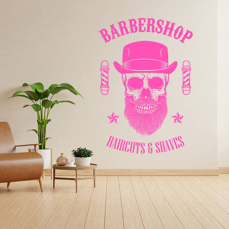 barber shop with wall sticker