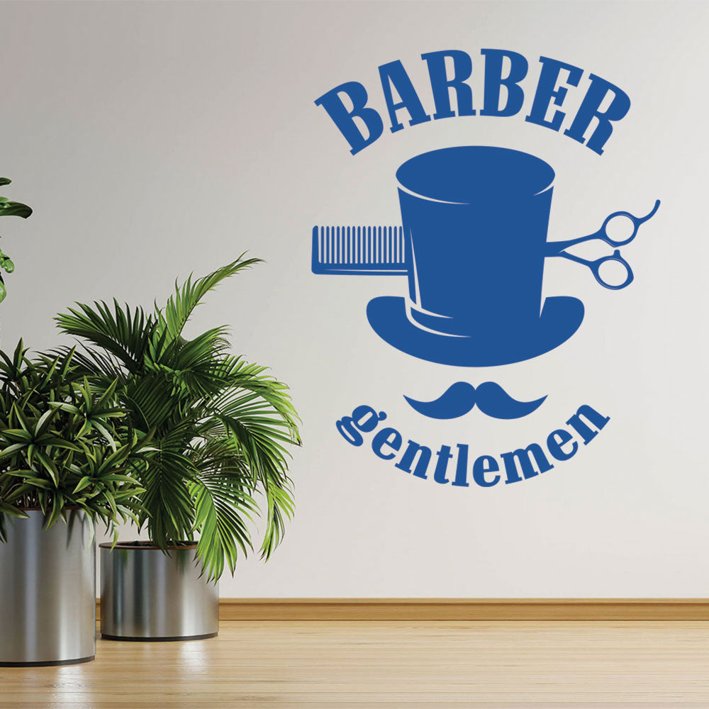 barber shop featuring wall sticker
