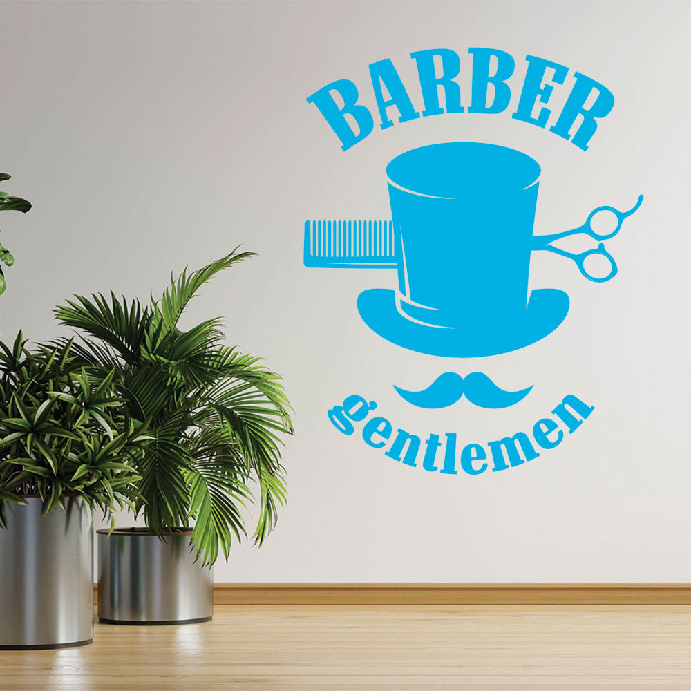 barber shop featuring wall sticker