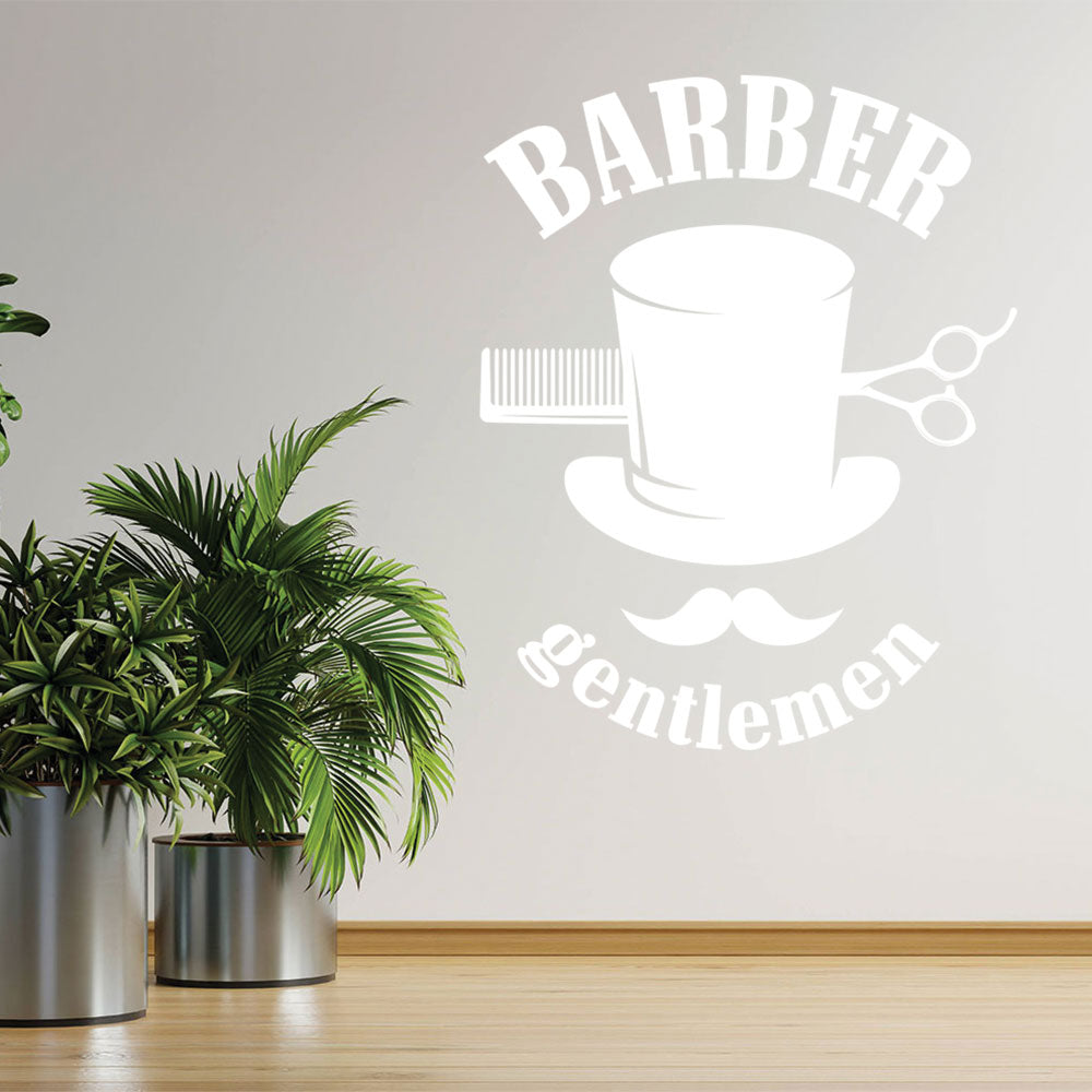 barber shop featuring wall sticker