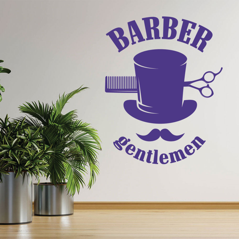 barber shop featuring wall sticker