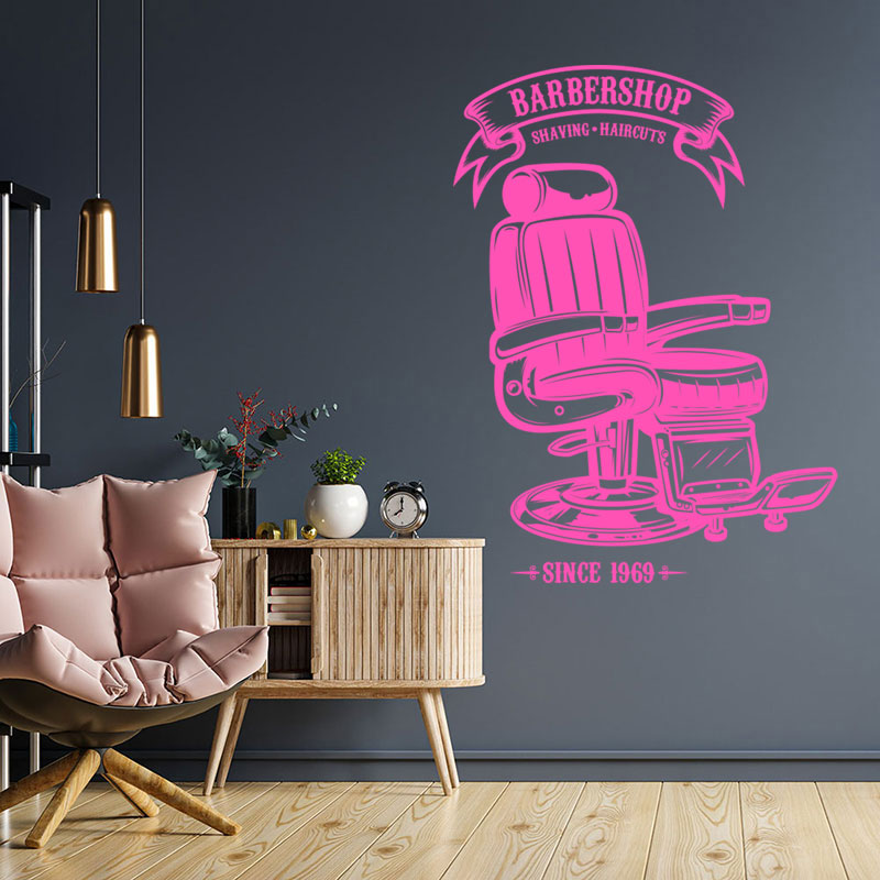 modern barber shop design wall sticker