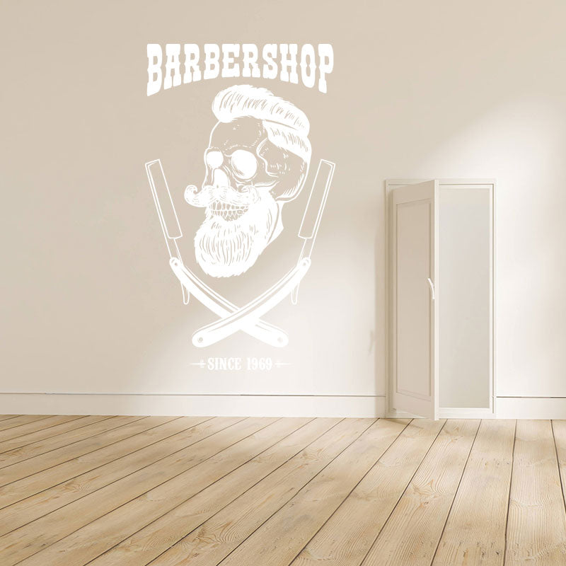 stylish barber shop wall sticker