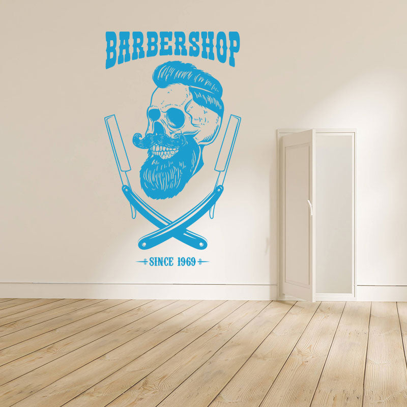stylish barber shop wall sticker