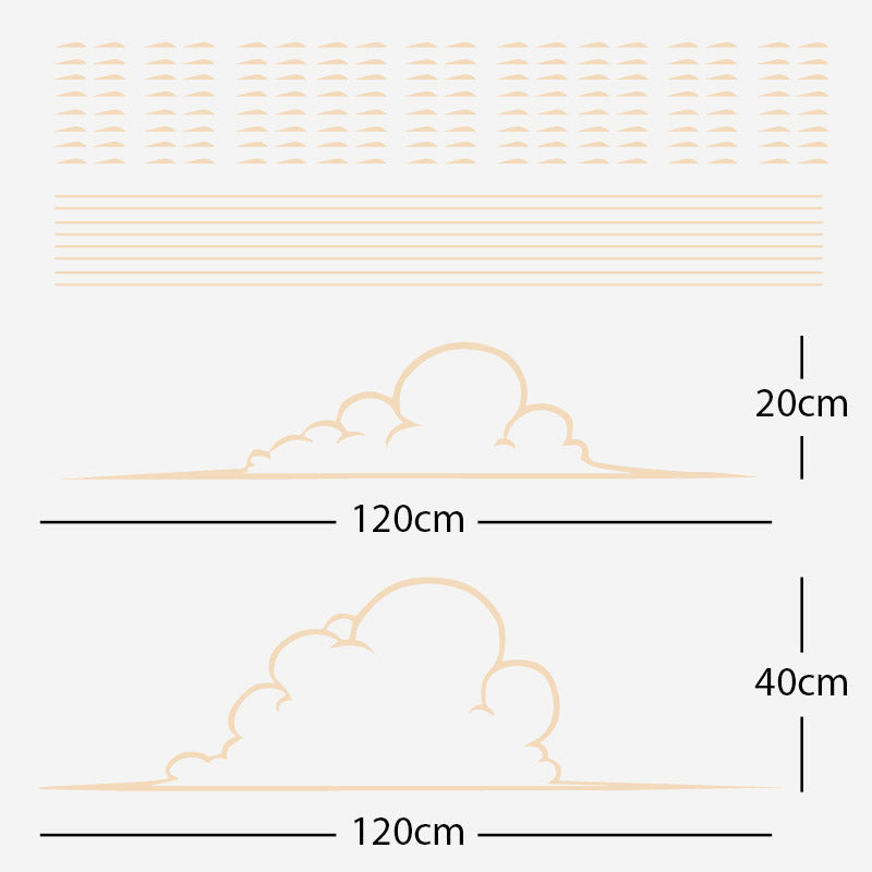 clouds and seascape elements wall sticker