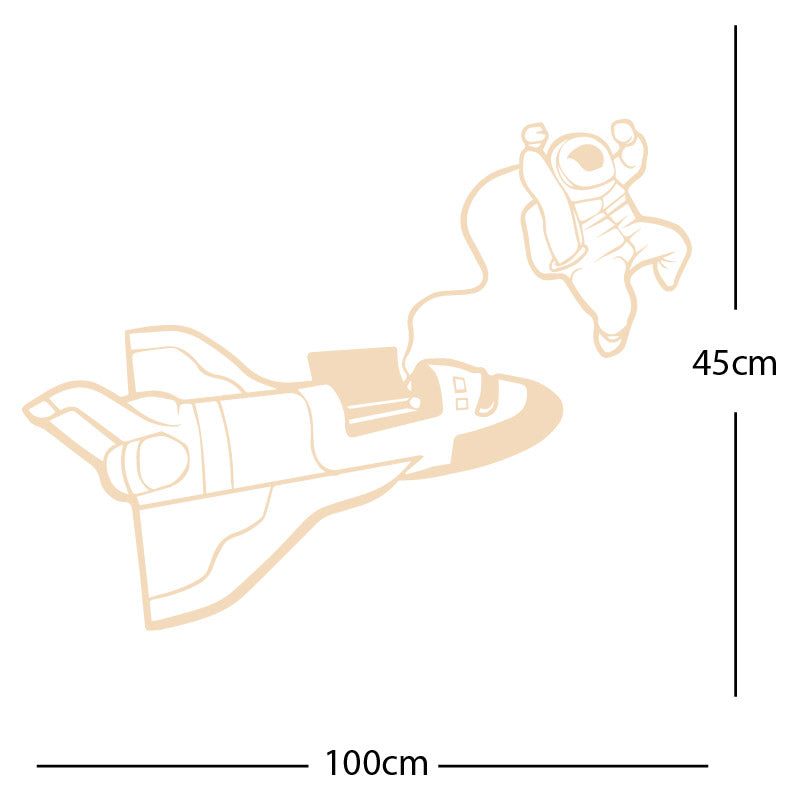 space shuttle with astronaut wall sticker