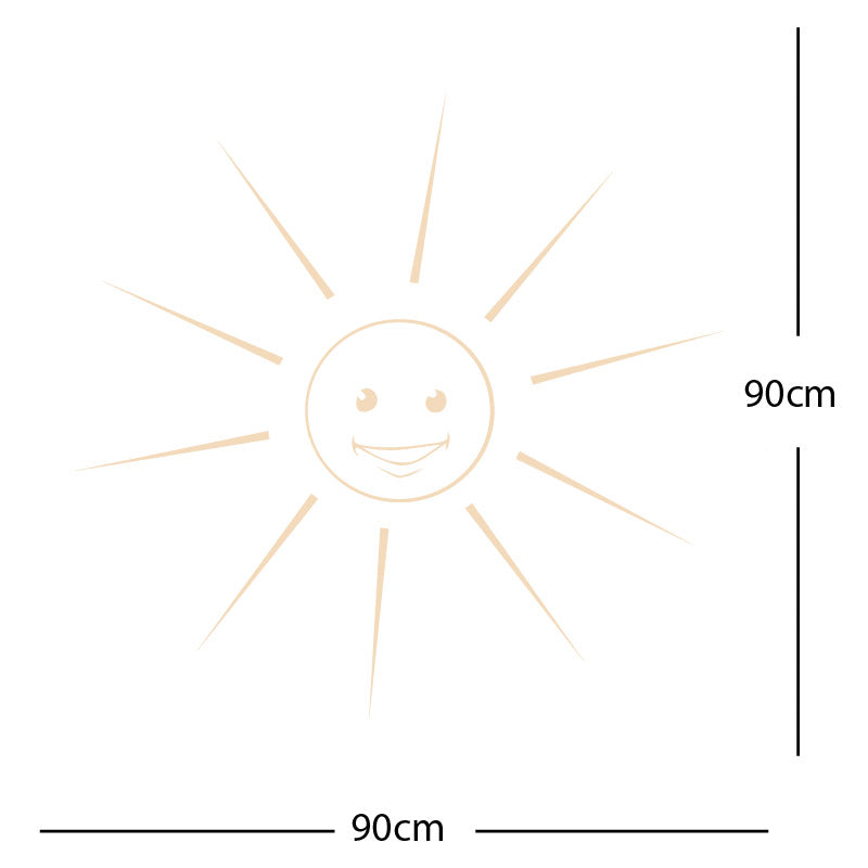 happy sun sunshine face wall sticker