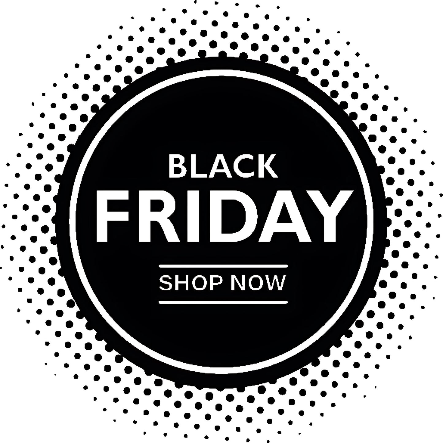 Black Friday Shop Now Circle Window Stickers & Decals