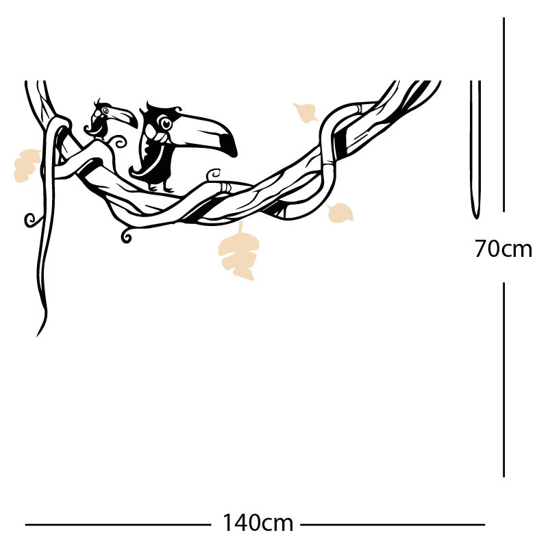 toucan in tree wall sticker