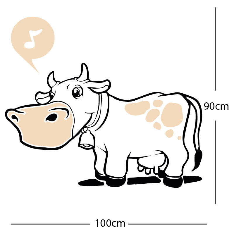 farmyard cow wall sticker