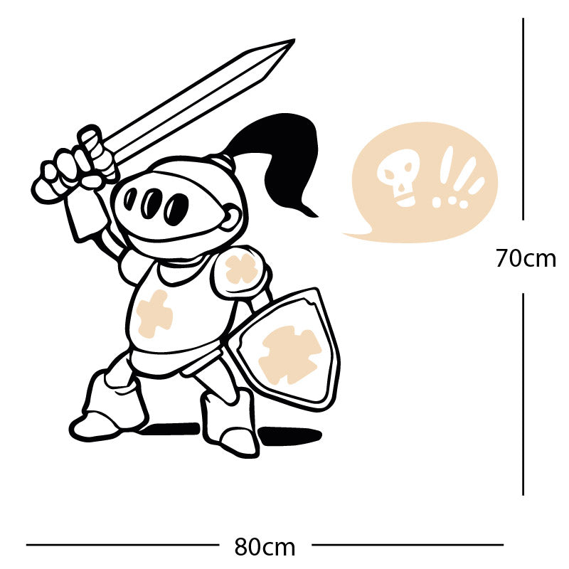 brave knight wall sticker