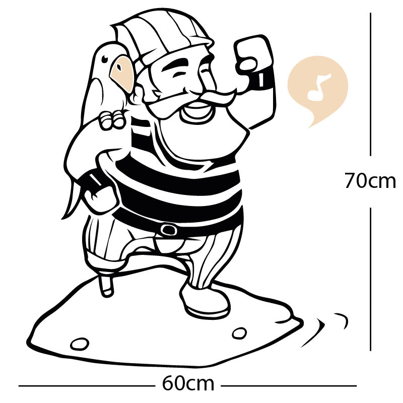 one legged pirate wall sticker