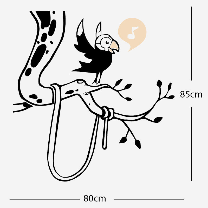 parrot in tree corner wall sticker