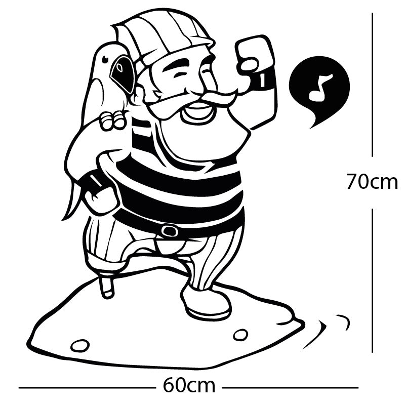 one legged pirate wall sticker
