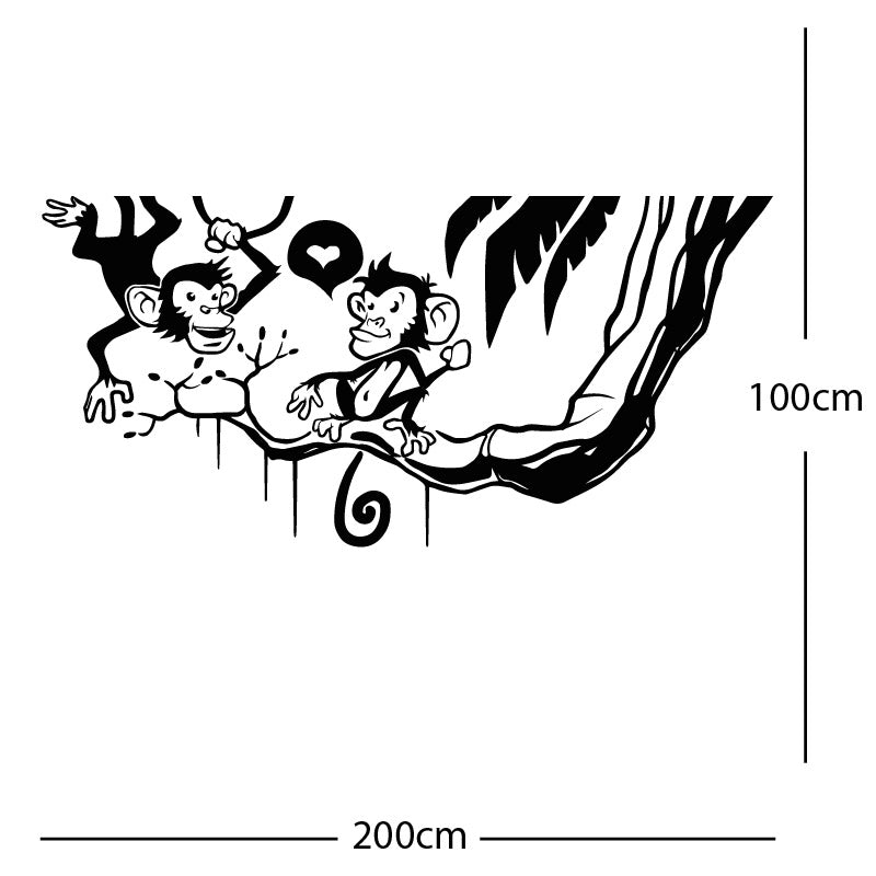 monkey in tree funny wall sticker
