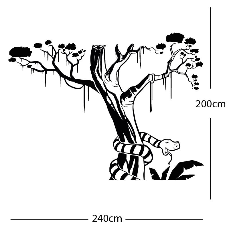 large tree with snake wall sticker