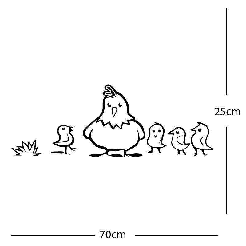 chicken and chicks wall sticker