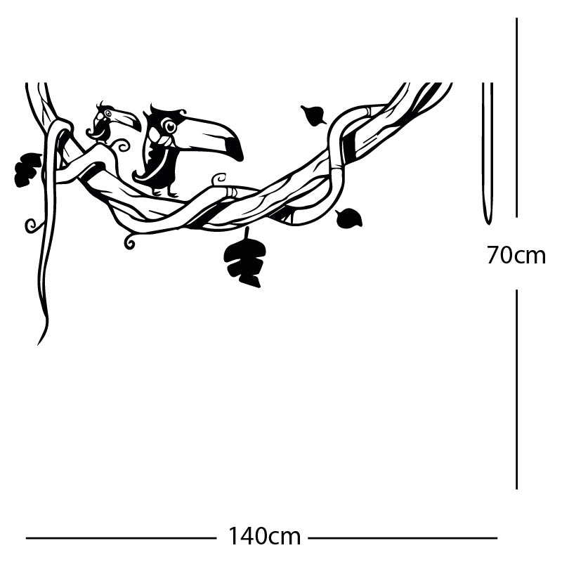 toucan in tree wall sticker