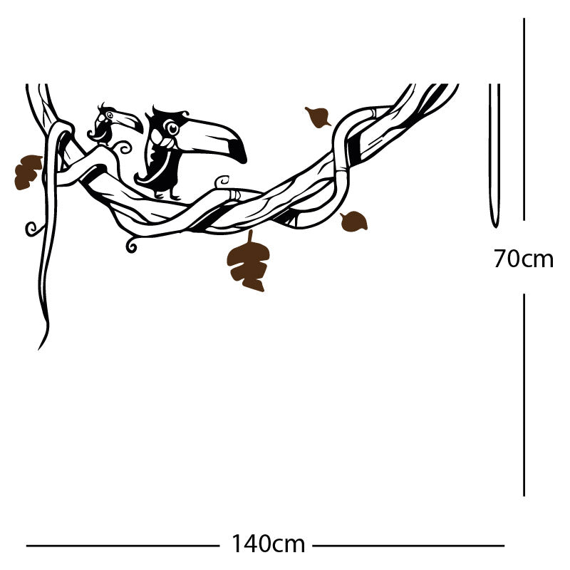 toucan in tree wall sticker